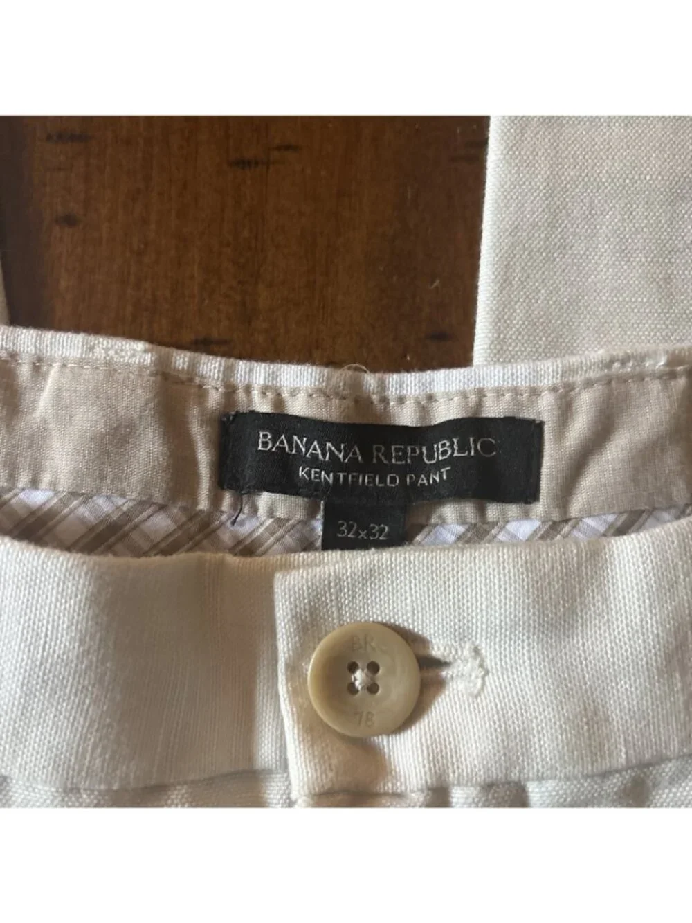 Banana Republic Kent field Pant Beige Linen Size 34 X 32